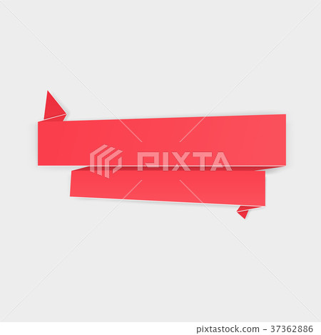 Red folded paper ribbon - Stock Illustration [37362886] - PIXTA