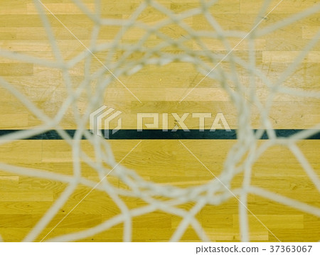 Basketball hoop in the sports hall. Look down Basketball hoop in the sports hall. Look down 37363067