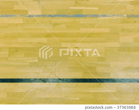 . Worn out wooden floor of sports hall with lines . Worn out wooden floor of sports hall with lines 37363068