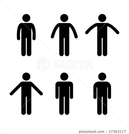 Man people various standing position Man people various standing position 37363217