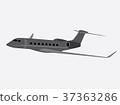 Gray business aircraft isolated vector illustratio 37363286