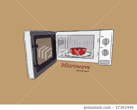 Vector illustration of a microwave oven. 37363446