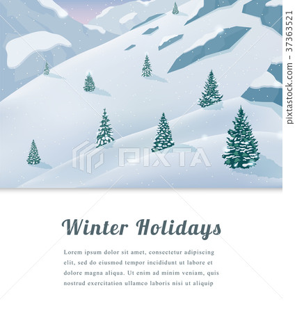 Landscape with mountain peaks. Winter sport 37363521