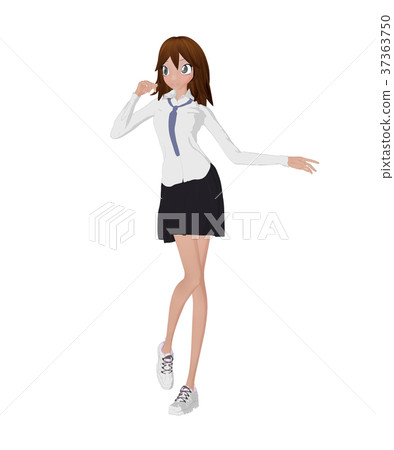 構成prtmong 2DCG插圖素材的女學生 構成prtmong 2DCG插圖素材的女學生 37363750