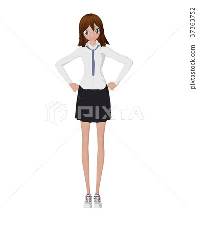 構成prtmong 2DCG插圖素材的女學生 構成prtmong 2DCG插圖素材的女學生 37363752
