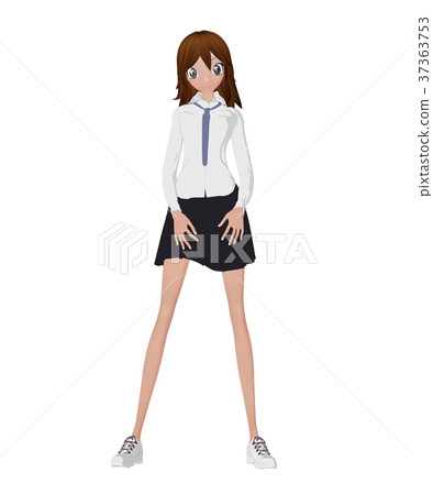 構成prtmong 2DCG插圖素材的女學生 構成prtmong 2DCG插圖素材的女學生 37363753