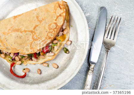 Buckwheat Pancake. Mexican Quesadilla. Buckwheat Pancake. Mexican Quesadilla. 37365196