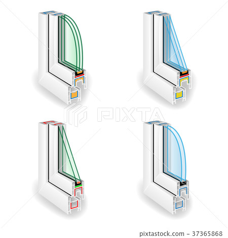 Window Frame Corner Section Plastic Window Frame Profile. Structure Corner - Stock Illustration ...