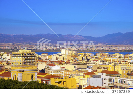 aerial view of Cagliari, in Sardinia, Italy 37367289