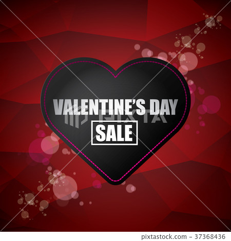 Valentines day heart shape sale label or sticker Valentines day heart shape sale label or sticker 37368436