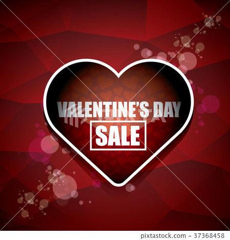 Valentines day heart shape sale label or sticker Valentines day heart shape sale label or sticker 37368458