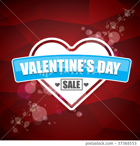 Valentines day heart shape sale label or sticker 37368553
