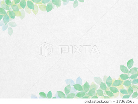 Watercolor leaf frame, young leaves, green leaves, fresh green 37368563