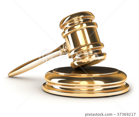 Only gold gavel on white background Only gold gavel on white background 37369217