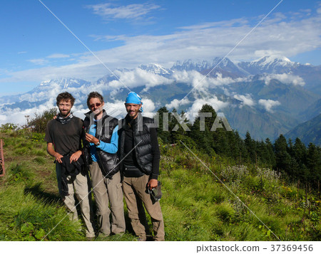 Hikers on Poon Hill, Nepal 37369456