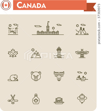 Canada travel icon set 37369973