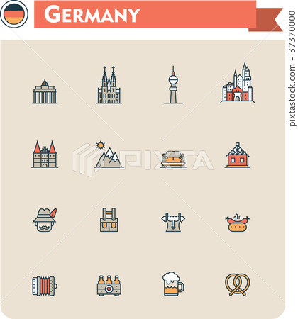 Germany  travel icon set 37370000
