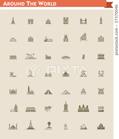 World landmarks set 37370046