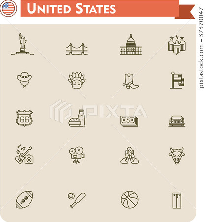 United States travel icon set 37370047