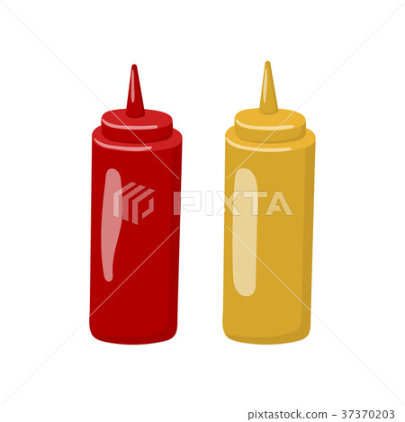 Bottle of mustard and ketchup cartoon vector Bottle of mustard and ketchup cartoon vector 37370203
