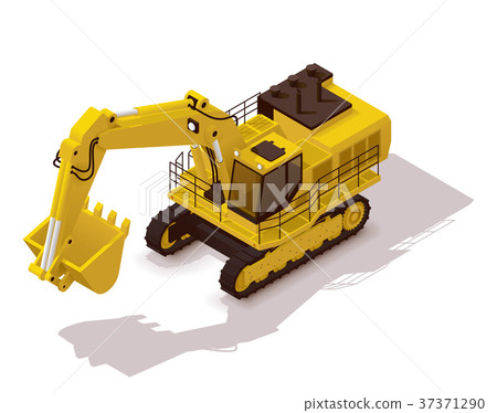 Vector isometric mining excavator 37371290