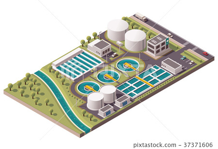 Vector isometric water treatment plant 37371606