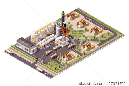 Vector isometric oil field icon 37371731