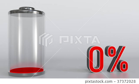 Exhausted battery. 3D rendering 37372028