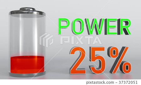 Decreasing power indicator, 3D rendering 37372051
