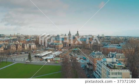 Aerial view of famous Amsterdam museum quarter or 37372160