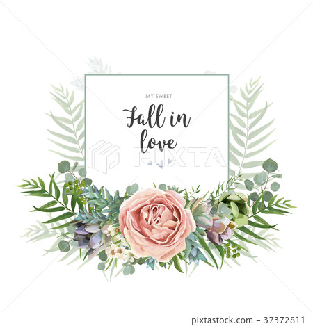 Vector floral invite greeting postcard card design 37372811