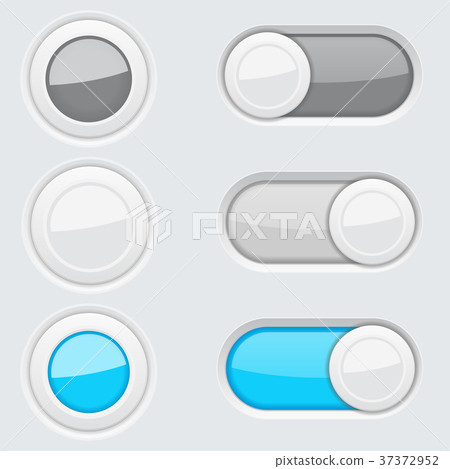 Set of round push buttons and toggle switch - Stock Illustration ...