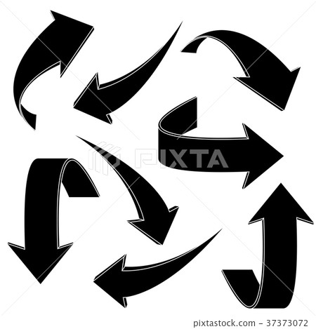 Black curved arrows. Flat icons Black curved arrows. Flat icons 37373072