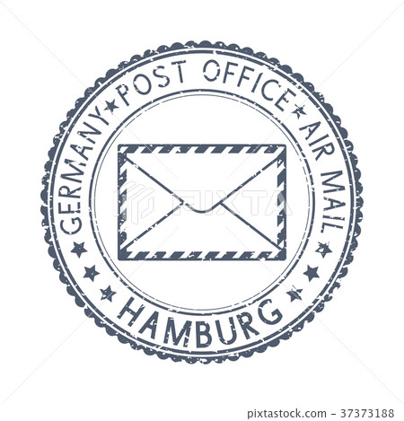 Black postal stamp HAMBURG, Germany. Postmark with Black postal stamp HAMBURG, Germany. Postmark with 37373188
