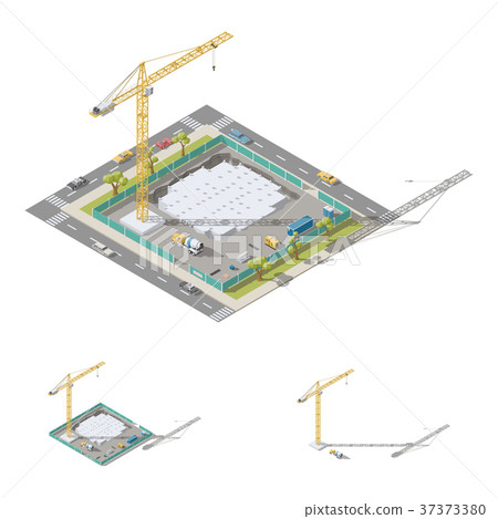 Pouring foundation of a residential building Pouring foundation of a residential building 37373380