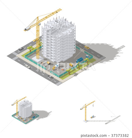 Construction monolithic frame of the building Construction monolithic frame of the building 37373382