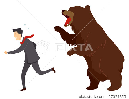 Man Bear Market Run Illustration Man Bear Market Run Illustration 37373855