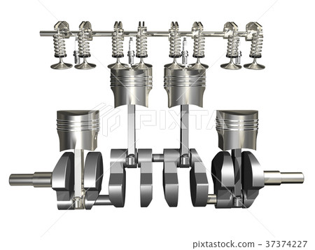 4 stroke piston 03 - Stock Illustration [37374227] - PIXTA