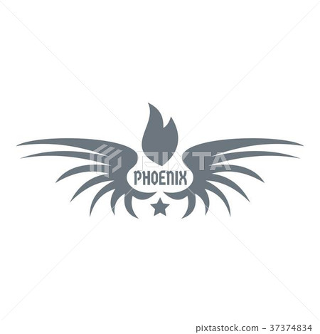 Phenix wing logo, simple gray style Phenix wing logo, simple gray style 37374834
