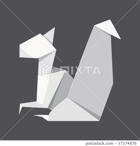 Origami squirrel concept background, realistic style Origami squirrel concept background, realistic style 37374876