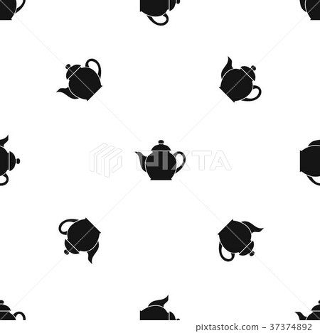 Teapot pattern seamless black Teapot pattern seamless black 37374892