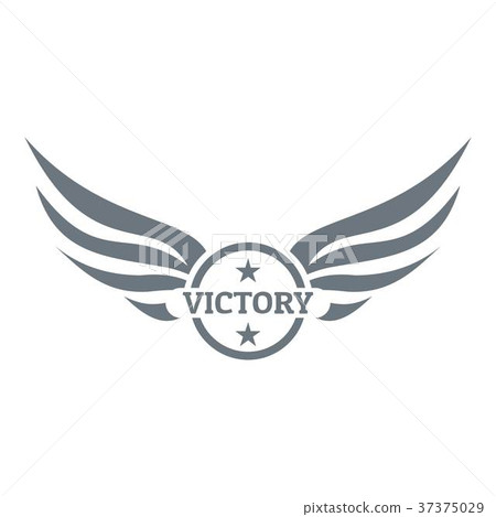 Win wing logo, simple gray style 37375029