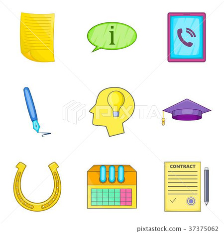 Progressive idea icons set, cartoon style Progressive idea icons set, cartoon style 37375062
