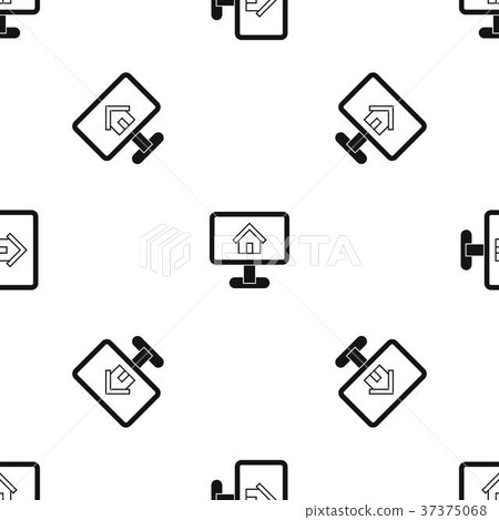 Layout of house pattern seamless black Layout of house pattern seamless black 37375068