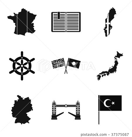 Mainland icons set, simple style - Stock Illustration [37375087] - PIXTA