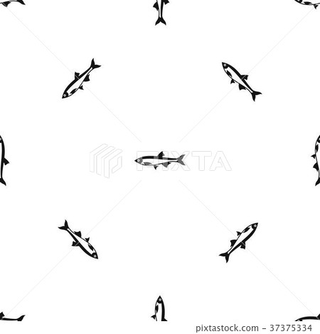 Herring fish pattern seamless black 37375334