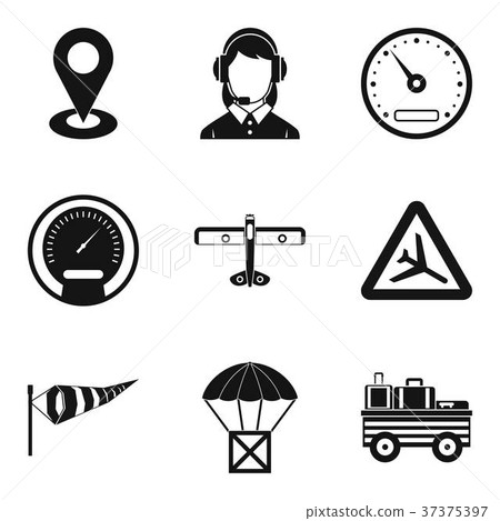 Access point icons set, simple style Access point icons set, simple style 37375397