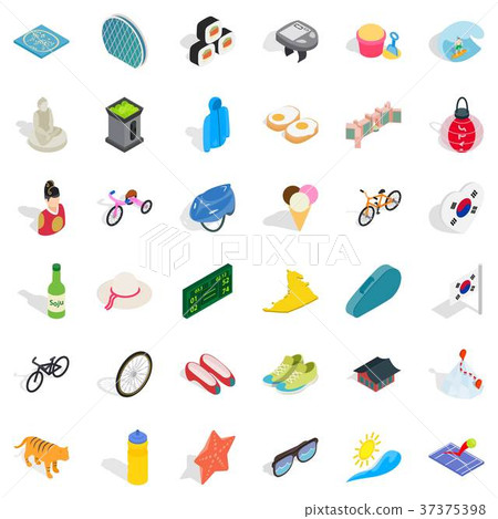 Clothing icons set, isometric style Clothing icons set, isometric style 37375398