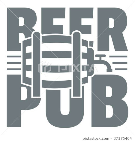 Beer pub logo, simple gray style Beer pub logo, simple gray style 37375404