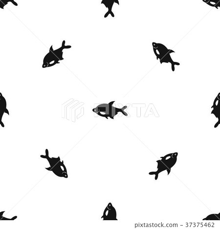 Fish pattern seamless black 37375462